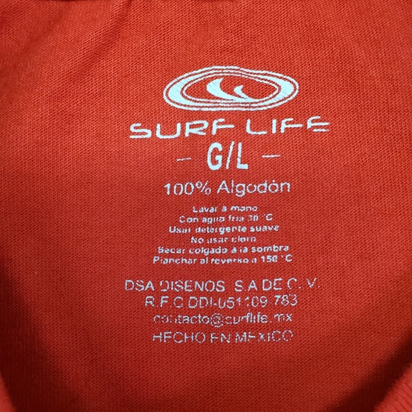 Surf Life Puerto Vallarta Mexico Men's Large T- Shirt Red Surfing - Picture 7 of 9